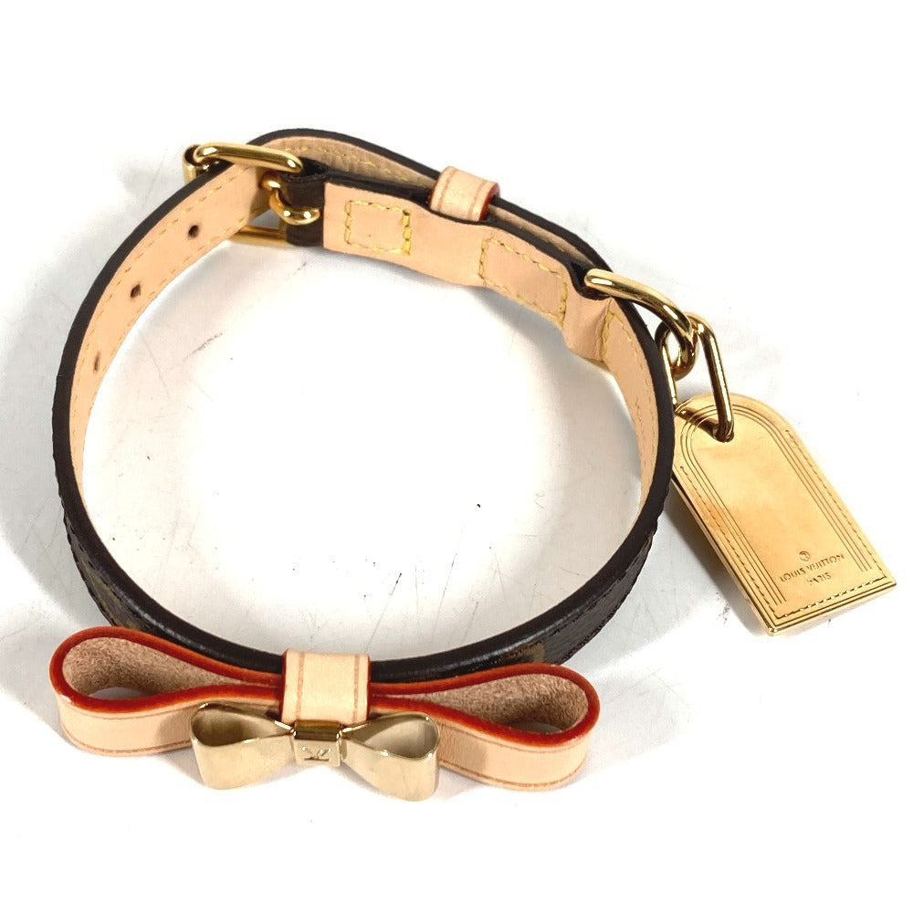 LOUIS VUITTON M58073 ペットカラー モノグラム 犬 ペット コリエバクスターXS りぼん リボン 首輪 モノグラムキャンバス ユニセックス ブラウン