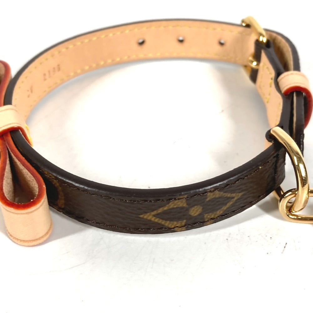 LOUIS VUITTON M58073 ペットカラー モノグラム 犬 ペット コリエバクスターXS りぼん リボン 首輪 モノグラムキャンバス ユニセックス ブラウン