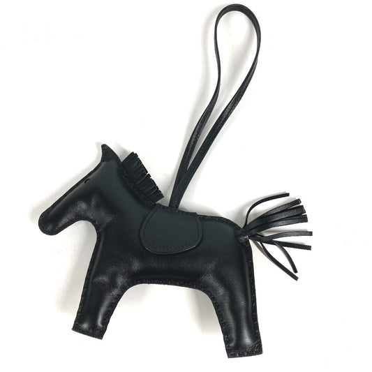 HERMES 馬 シュバル ソーブラック ロデオGM ロデオ GM バッグチャーム アクセサリー キーホルダー チャーム アニョーミロ ユニセックス ブラック