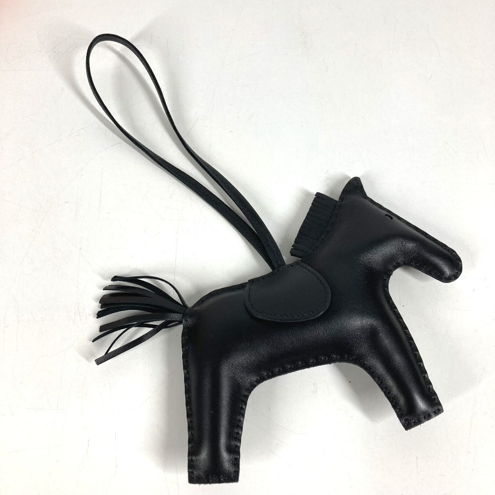 HERMES 馬 シュバル ソーブラック ロデオGM ロデオ GM バッグチャーム アクセサリー キーホルダー チャーム アニョーミロ ユニセックス ブラック