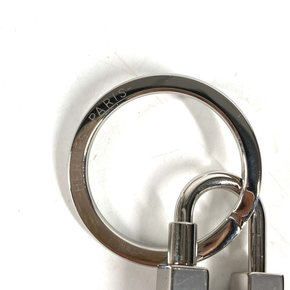 HERMES Hロゴ 鍵 カデナ クイズ レインボー キーホルダー キーリング バッグチャーム チャーム メタル ユニセックス シルバー