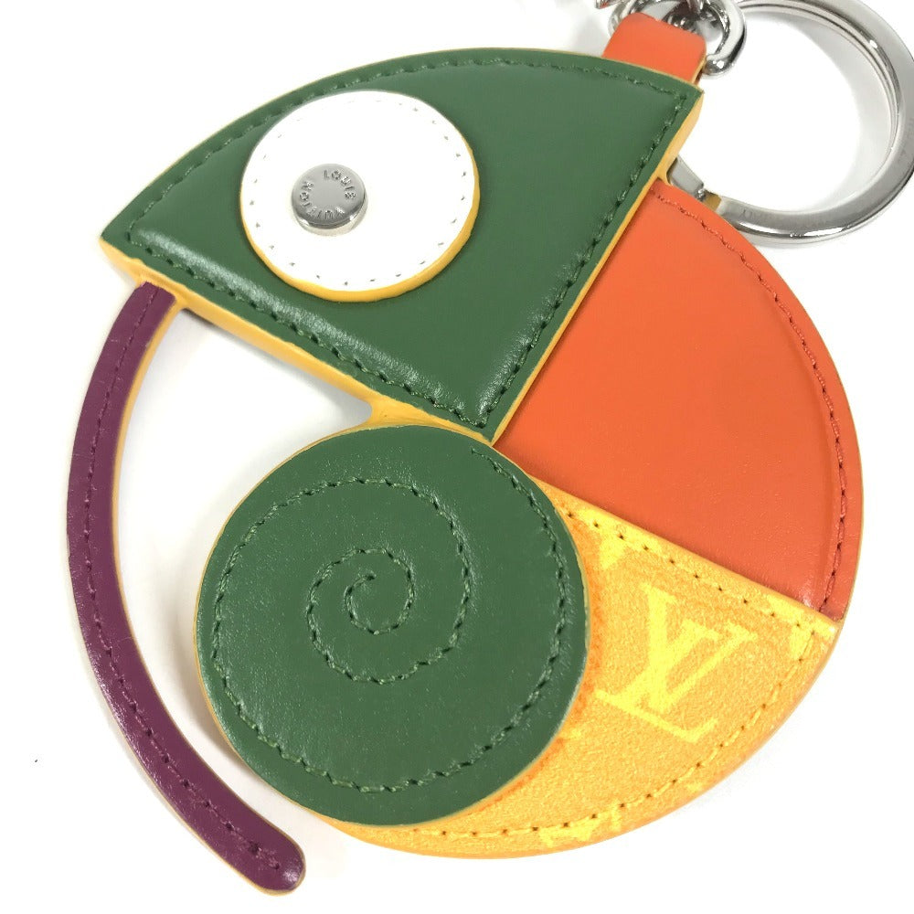 LOUIS VUITTON M02239 モノグラム バッグチャーム LV カメレオン バッグチャーム キーホルダー レザー ユニセックス オレンジ