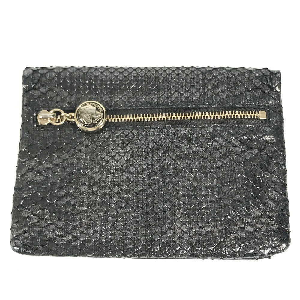 BVLGARI ロゴ ミディアムウォレット 財布 2つ折り財布 レザー ユニセックス メタリック系
