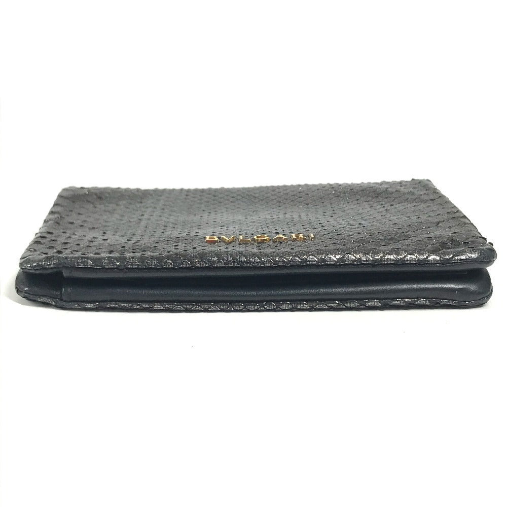 BVLGARI ロゴ ミディアムウォレット 財布 2つ折り財布 レザー ユニセックス メタリック系
