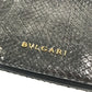 BVLGARI ロゴ ミディアムウォレット 財布 2つ折り財布 レザー ユニセックス メタリック系