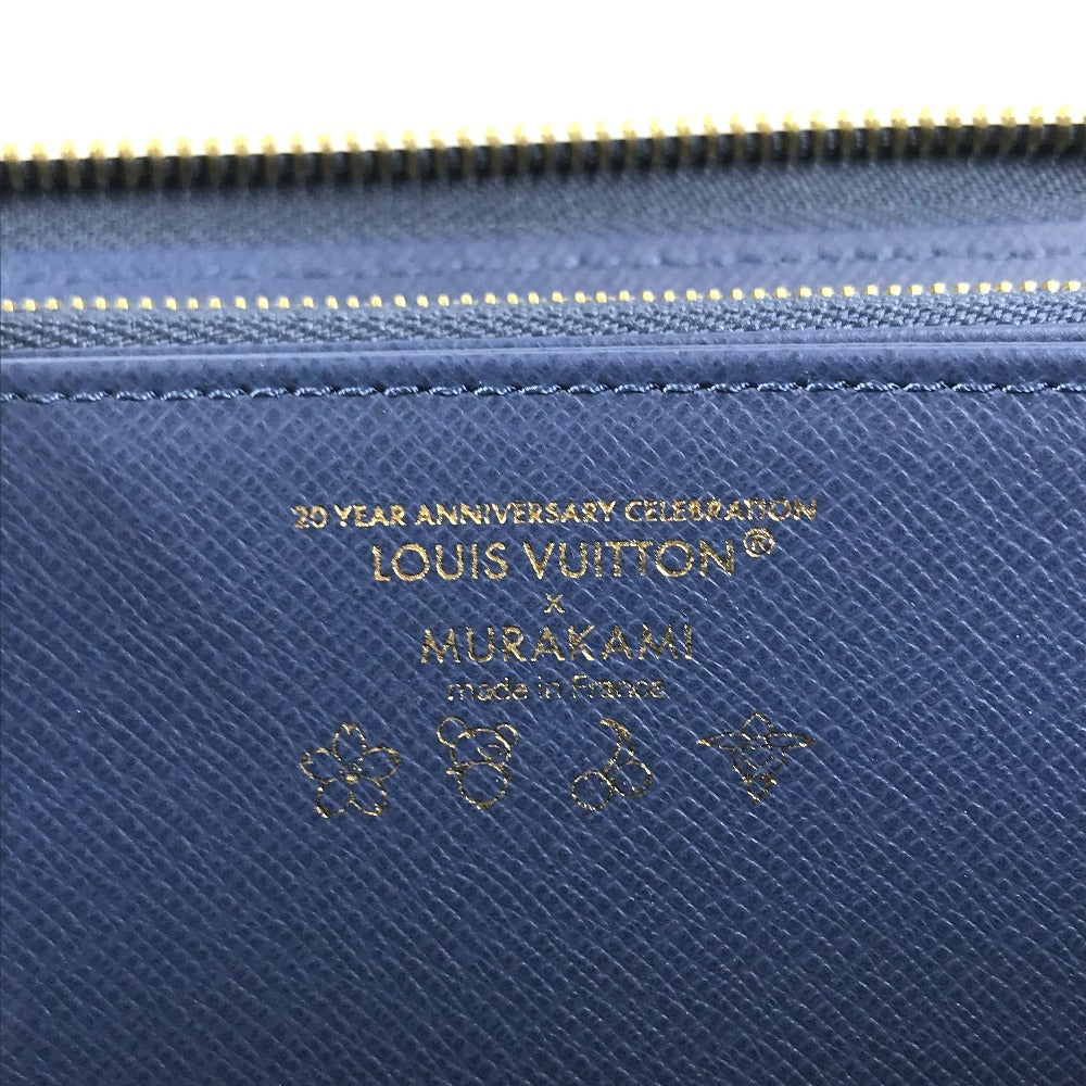 LOUIS VUITTON M23161 村上隆コラボ モノグラムデニム チェリー LV × TM ジッピー ウォレット ロングウォレット ラウンドファスナー 財布 長財布 レディース ブルー
