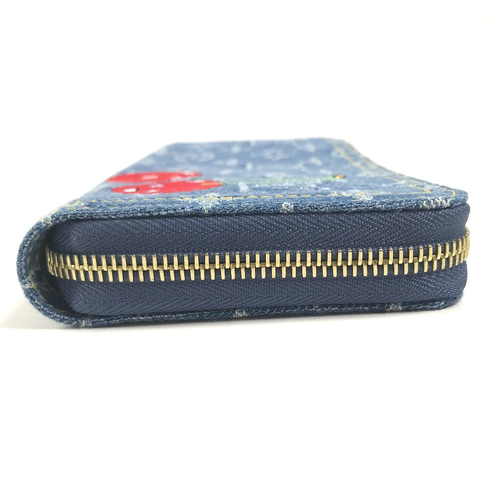 LOUIS VUITTON M23161 村上隆コラボ モノグラムデニム チェリー LV × TM ジッピー ウォレット ロングウォレット ラウンドファスナー 財布 長財布 レディース ブルー