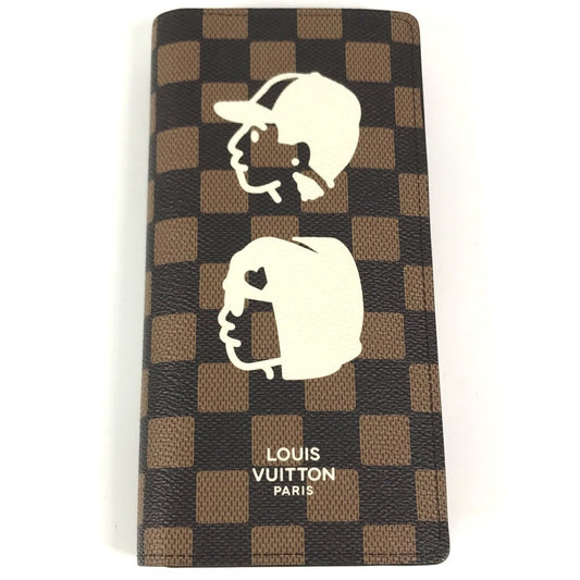 LOUIS VUITTON N40780 ダミエフレンドシップ NIGO ニゴ コラボ ポルトフォイユ･ブラザ ロングウォレット 2つ折り 長財布 ダミエキャンバス ユニセックス エベヌ ブラウン