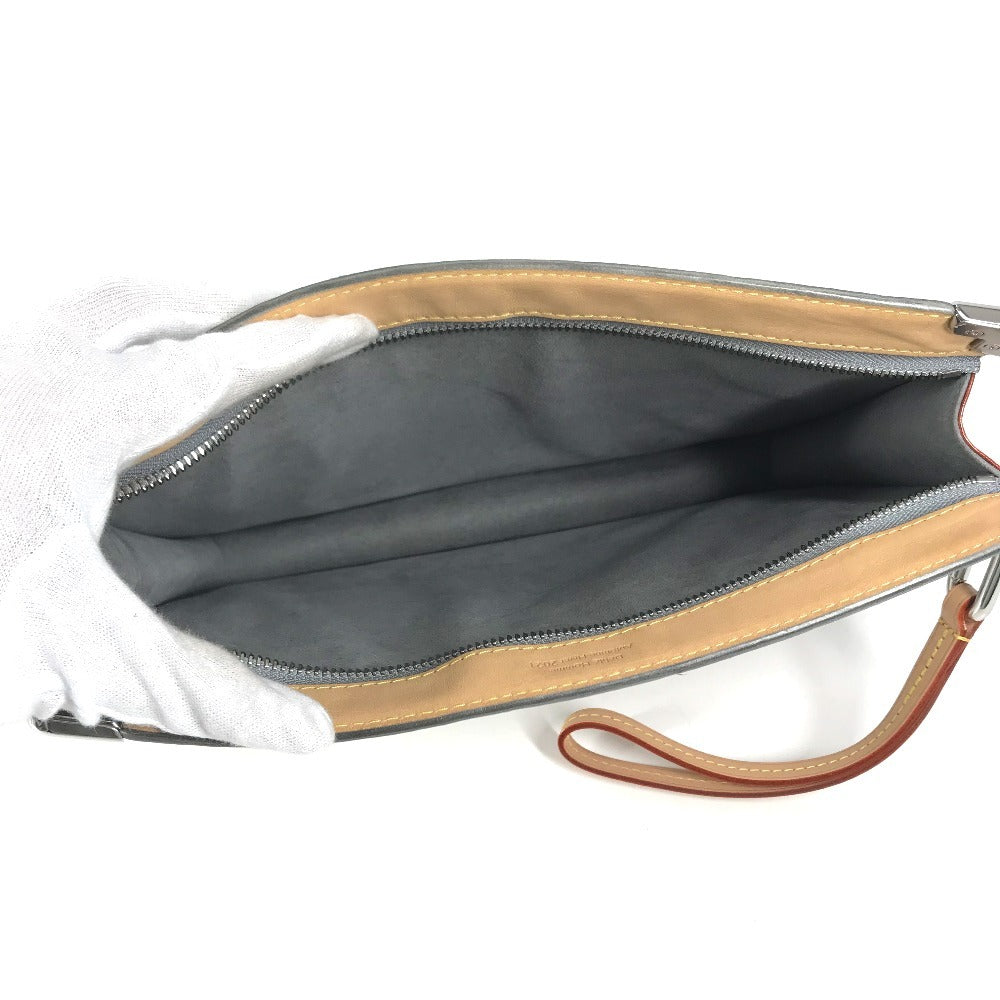 LOUIS VUITTON M80807 モノグラムミラー 鏡 トランク ポシェット　トランクポシェット カバン ストラップ付き ポーチ セカンドバッグ クラッチバッグ レザー ユニセックス シルバー