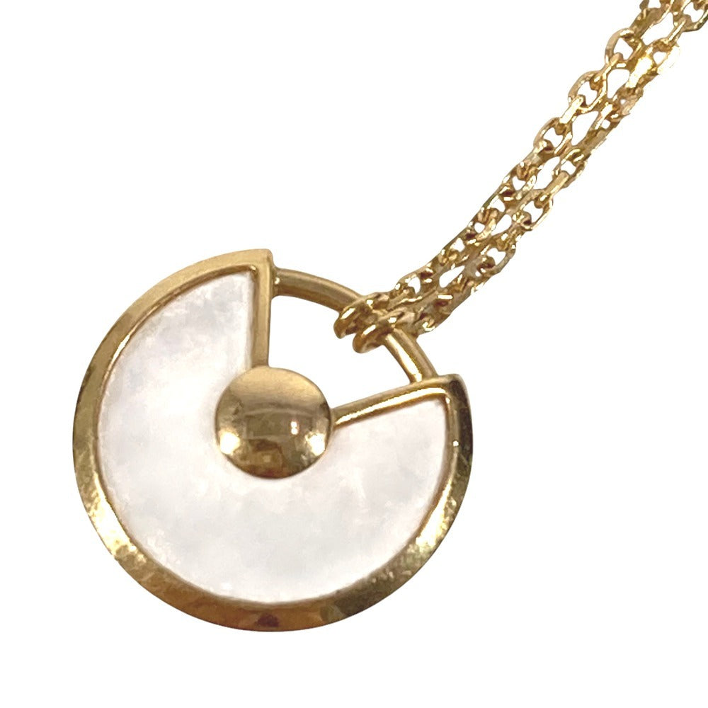 CARTIER マザーオブパール アミュレット ドゥ カルティエ 1Pダイヤ XS チェーンネックレス アクセサリー 18K 金 K18 ネックレス Au750 レディース ゴールド