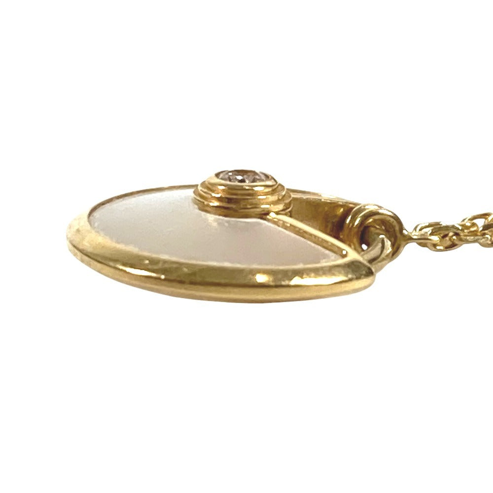 CARTIER マザーオブパール アミュレット ドゥ カルティエ 1Pダイヤ XS チェーンネックレス アクセサリー 18K 金 K18 ネックレス Au750 レディース ゴールド