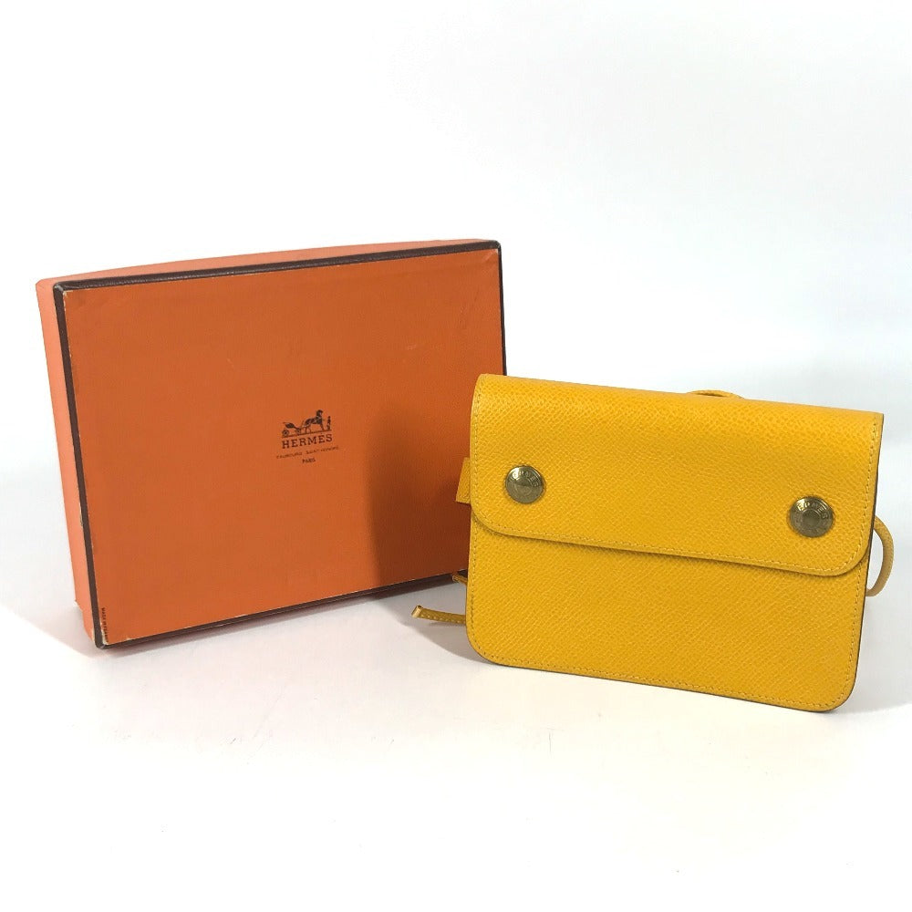HERMES ヴィンテージ ポシェットグリーン ポシェット グリーン ウエストバッグ カバン ミニバッグ フラップ ベルトバッグ ボディバッグ クシュベル ユニセックス イエロー