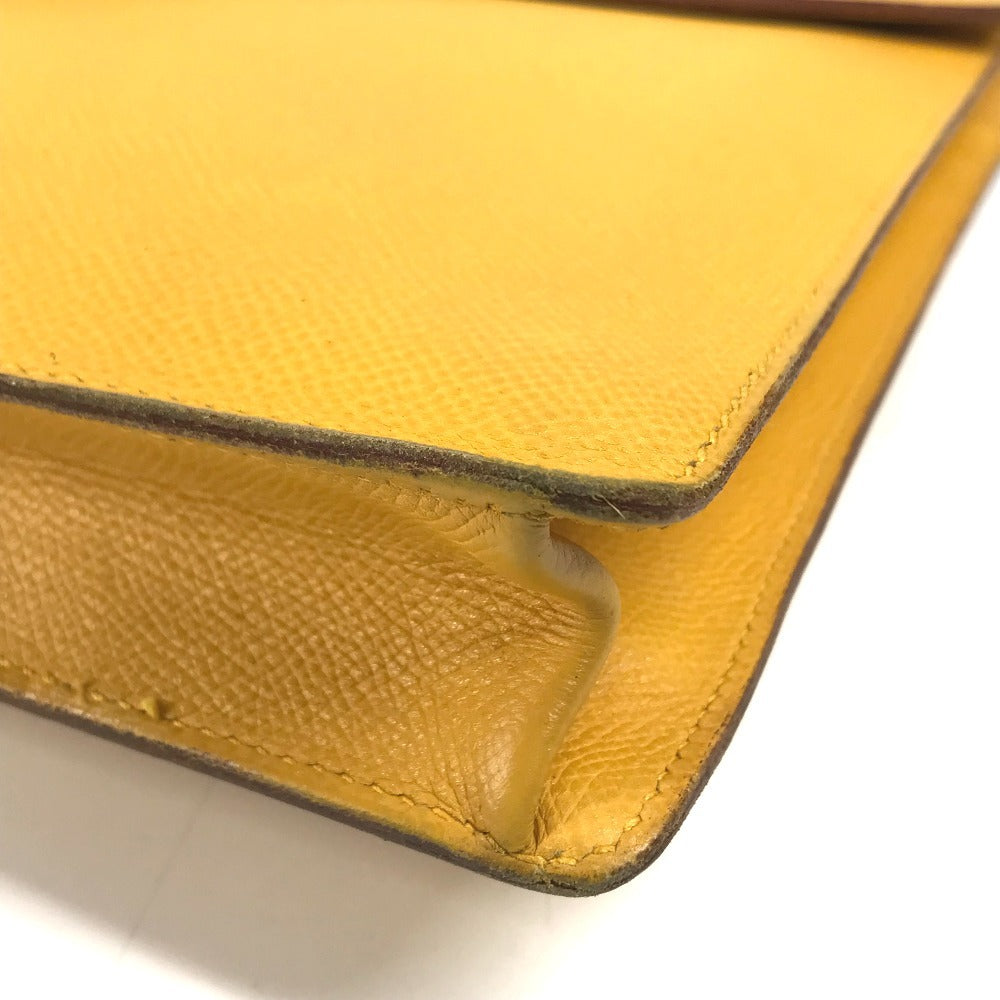 HERMES ヴィンテージ ケリークロス カバン ハンドバッグ 書類バッグ ブリーフケース ビジネスバッグ クシュベル ユニセックス ジョーヌ イエロー