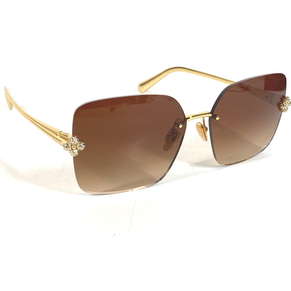 LOUIS VUITTON Z3323U Rhinestone LV Comet Square Sunglasses glasses glasses eyewear glasses sunglasses Metal Brown/Gold Used