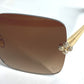 LOUIS VUITTON Z3323U Rhinestone LV Comet Square Sunglasses glasses glasses eyewear glasses sunglasses Metal Brown/Gold Used