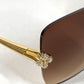 LOUIS VUITTON Z3323U Rhinestone LV Comet Square Sunglasses glasses glasses eyewear glasses sunglasses Metal Brown/Gold Used
