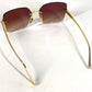 LOUIS VUITTON Z3323U Rhinestone LV Comet Square Sunglasses glasses glasses eyewear glasses sunglasses Metal Brown/Gold Used