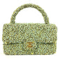 CHANEL vintage CC Mark logo parent-child bag (parent only) bag flap Hand Bag tweed Green Used