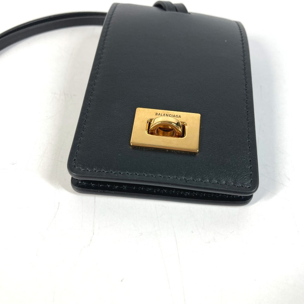 BALENCIAGA 8196402 Rodeo Luggage Tag Key Holder charm Bag Charm Black/Gold Used