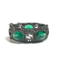 GUCCI 不明 Flower bangle Interlocking G Stone Bijoux Bracelet Accessories Jewelry Bangle SV925 Silver/Green Used