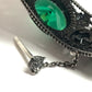GUCCI 不明 Flower bangle Interlocking G Stone Bijoux Bracelet Accessories Jewelry Bangle SV925 Silver/Green Used