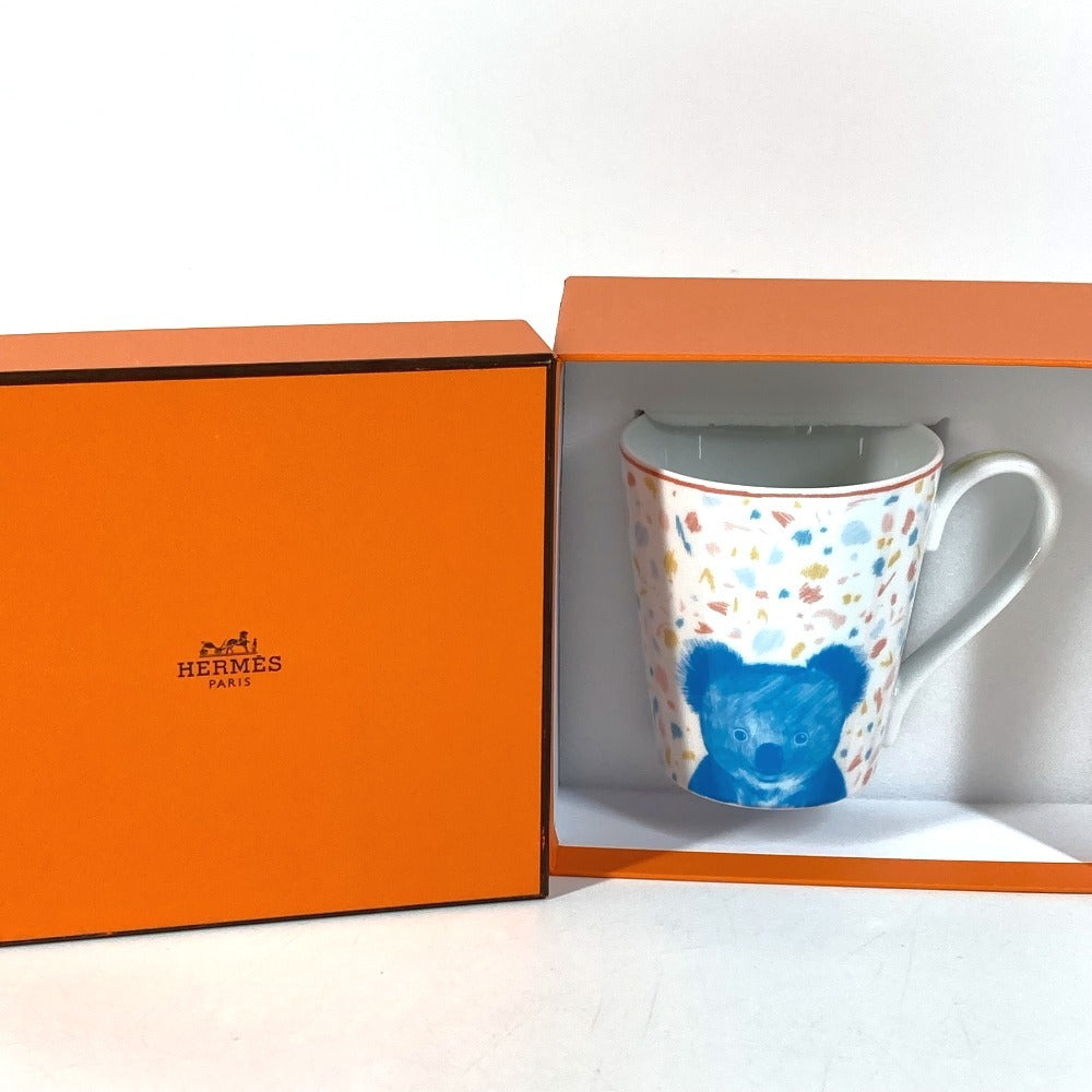 HERMES Koala Panda Animal PassPass No.2 Tableware, cups, coffee cups Mug Pottery White/Multicolore Used