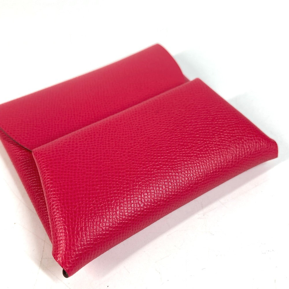 HERMES Bastia Wallet Coin Compartment Square SilverHardware coin purse Epsom Rose mexico pink Used