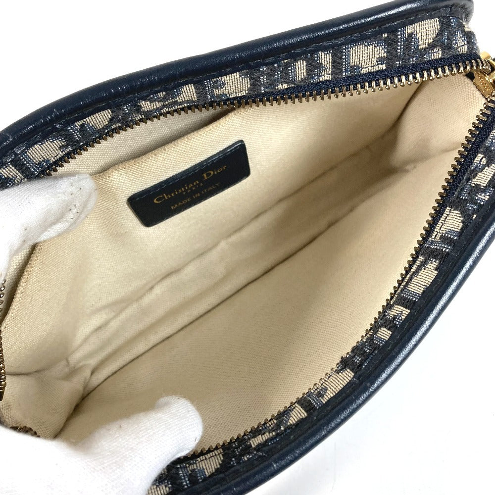 Dior S5700CTZQ Oblique logo all-over pattern Cluch Bag, Bag, Pouch, DHardware Clutch bag Leather/Canvas Navy Used