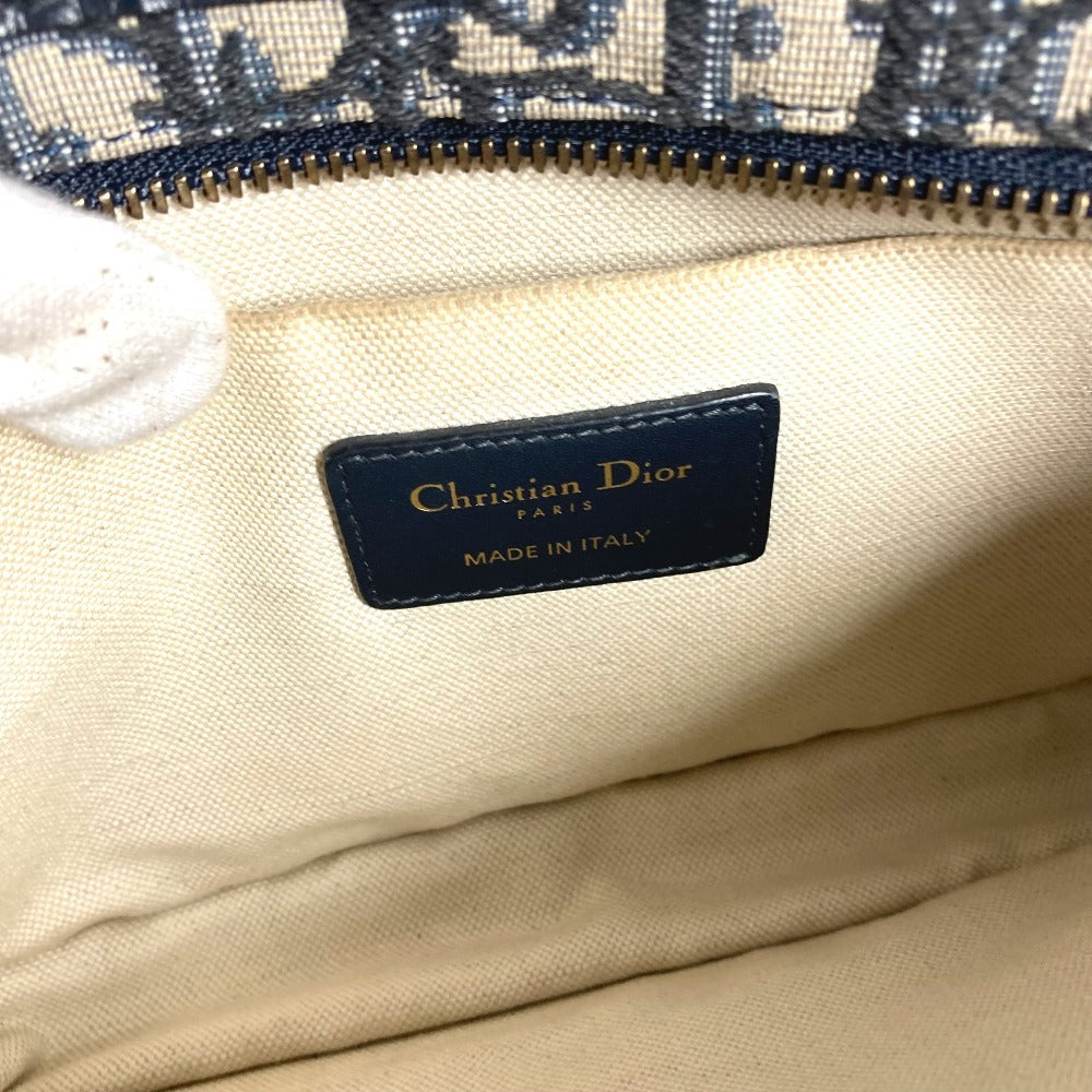 Dior S5700CTZQ Oblique logo all-over pattern Cluch Bag, Bag, Pouch, DHardware Clutch bag Leather/Canvas Navy Used