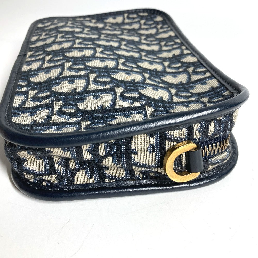 Dior S5700CTZQ Oblique logo all-over pattern Cluch Bag, Bag, Pouch, DHardware Clutch bag Leather/Canvas Navy Used