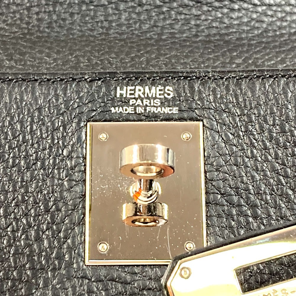 HERMES Kelly28 Kelly 28 2WAY bag Shoulder Bag Hand Bag Taurillon Clemence Black/SilverHardware Used