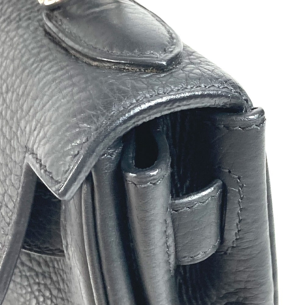 HERMES Kelly28 Kelly 28 2WAY bag Shoulder Bag Hand Bag Taurillon Clemence Black/SilverHardware Used
