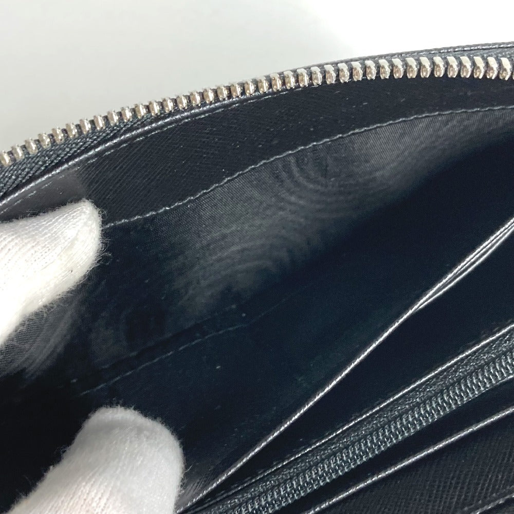 Salvatore Ferragamo Gancini logo Long wallet Zip Around Long Wallet Leather Black/Silver Used