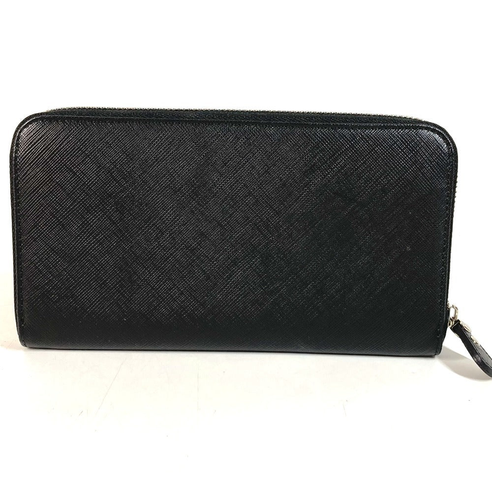 Salvatore Ferragamo Gancini logo Long wallet Zip Around Long Wallet Leather Black/Silver Used