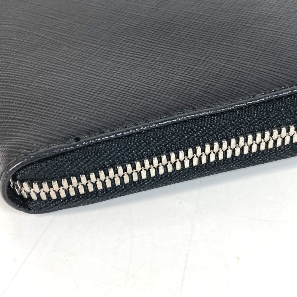 Salvatore Ferragamo Gancini logo Long wallet Zip Around Long Wallet Leather Black/Silver Used