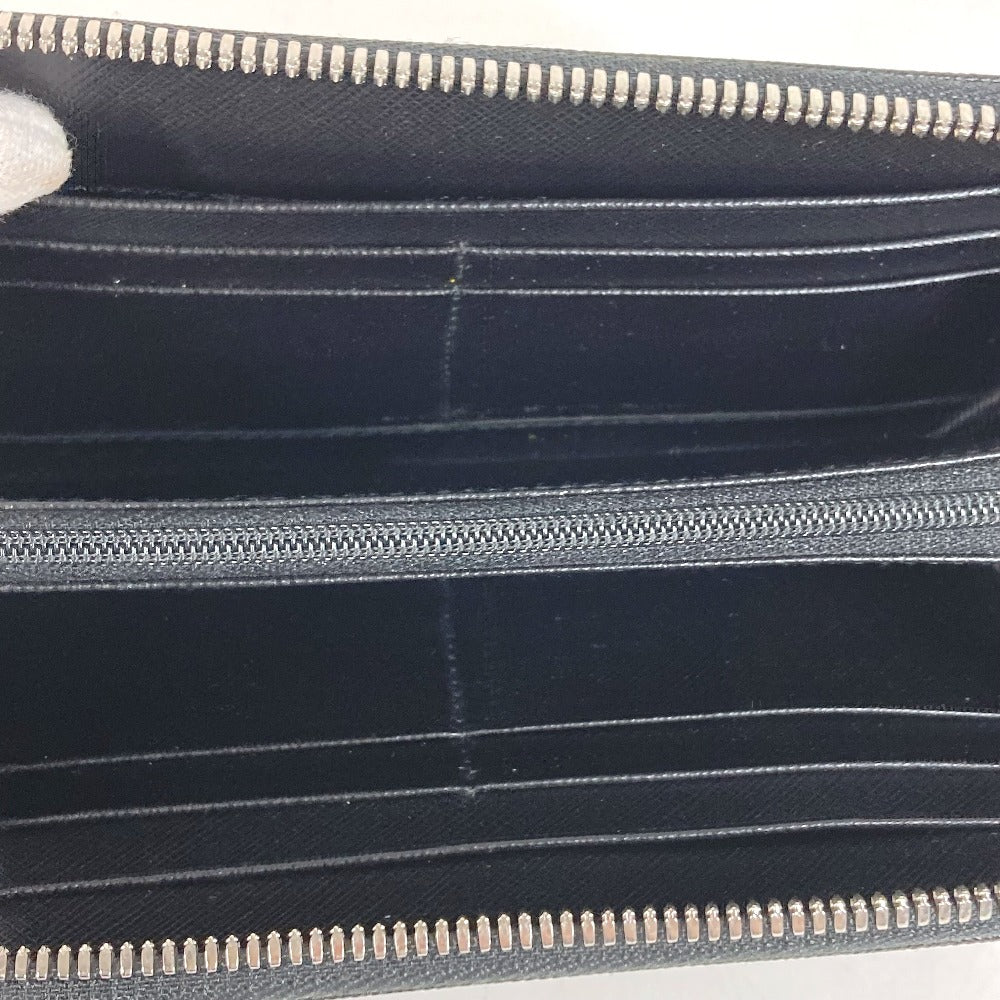 Salvatore Ferragamo Gancini logo Long wallet Zip Around Long Wallet Leather Black/Silver Used