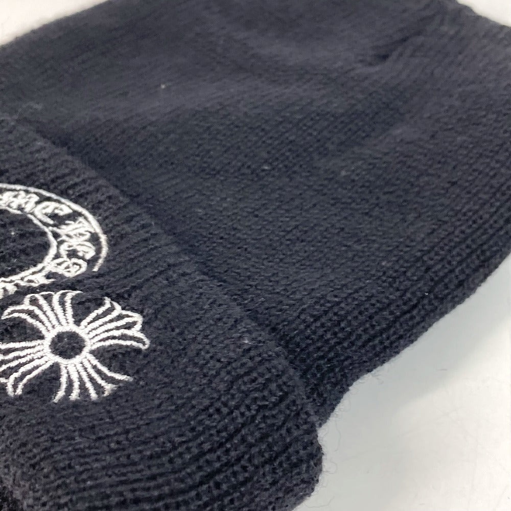 CHROME HEARTS horseshoe logo beanie hat knit hat knit cap Knit hat wool Black/White Used