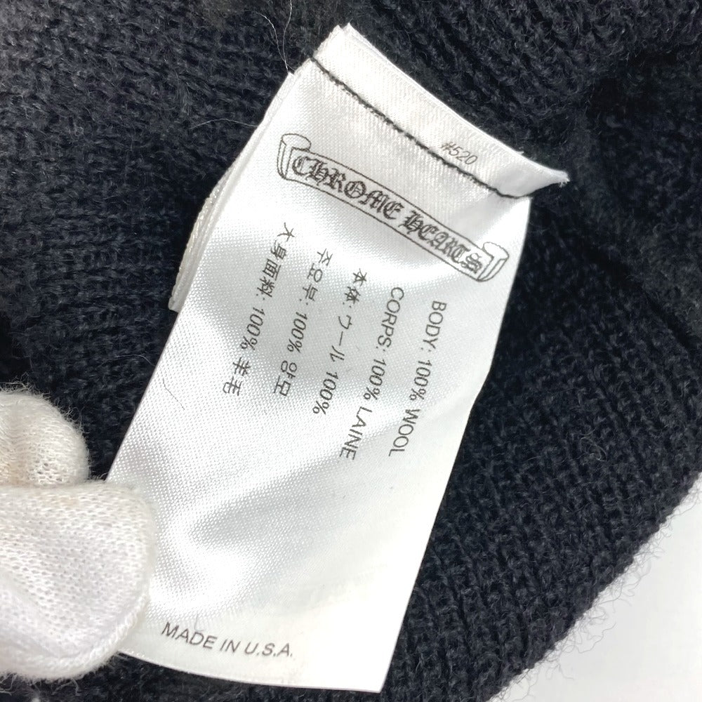 CHROME HEARTS horseshoe logo beanie hat knit hat knit cap Knit hat wool Black/White Used