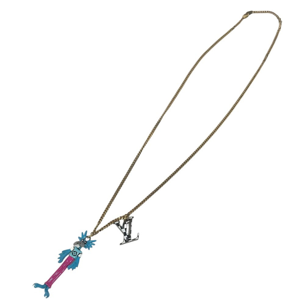 LOUIS VUITTON MP2928 Accessories Chain Necklace LV Animals Pendant Zoom-kun ZOOM LV Dragon Necklace Metal Multicolore Used