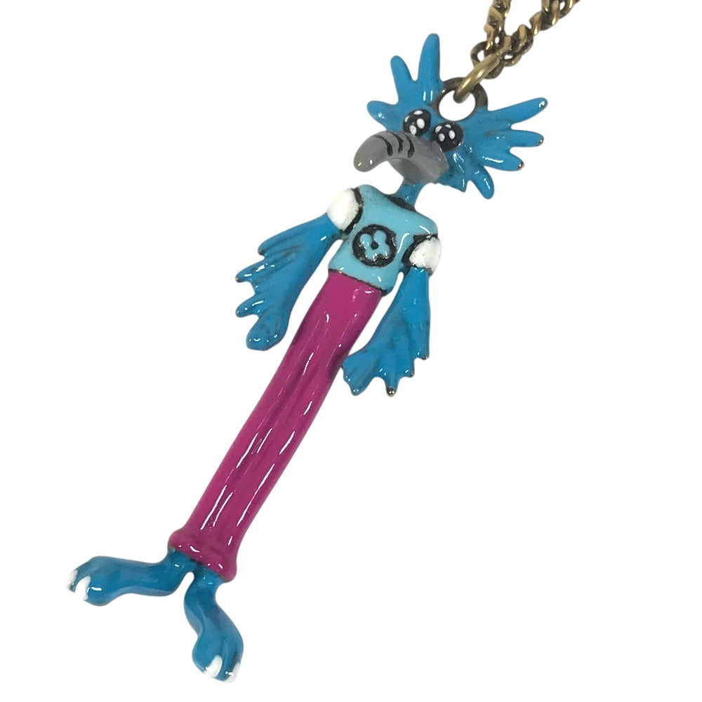 LOUIS VUITTON MP2928 Accessories Chain Necklace LV Animals Pendant Zoom-kun ZOOM LV Dragon Necklace Metal Multicolore Used
