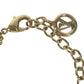 LOUIS VUITTON M1683A Bangle accessory, double strand Lady LV Metal Strass Faux Pearl Rhinestone Chain Bracelet Metal Gold Used