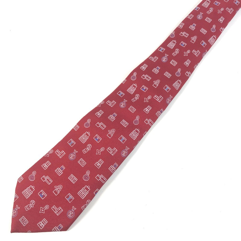 LOUIS VUITTON M71758 LV logo Accessories Necktie silk Red Used