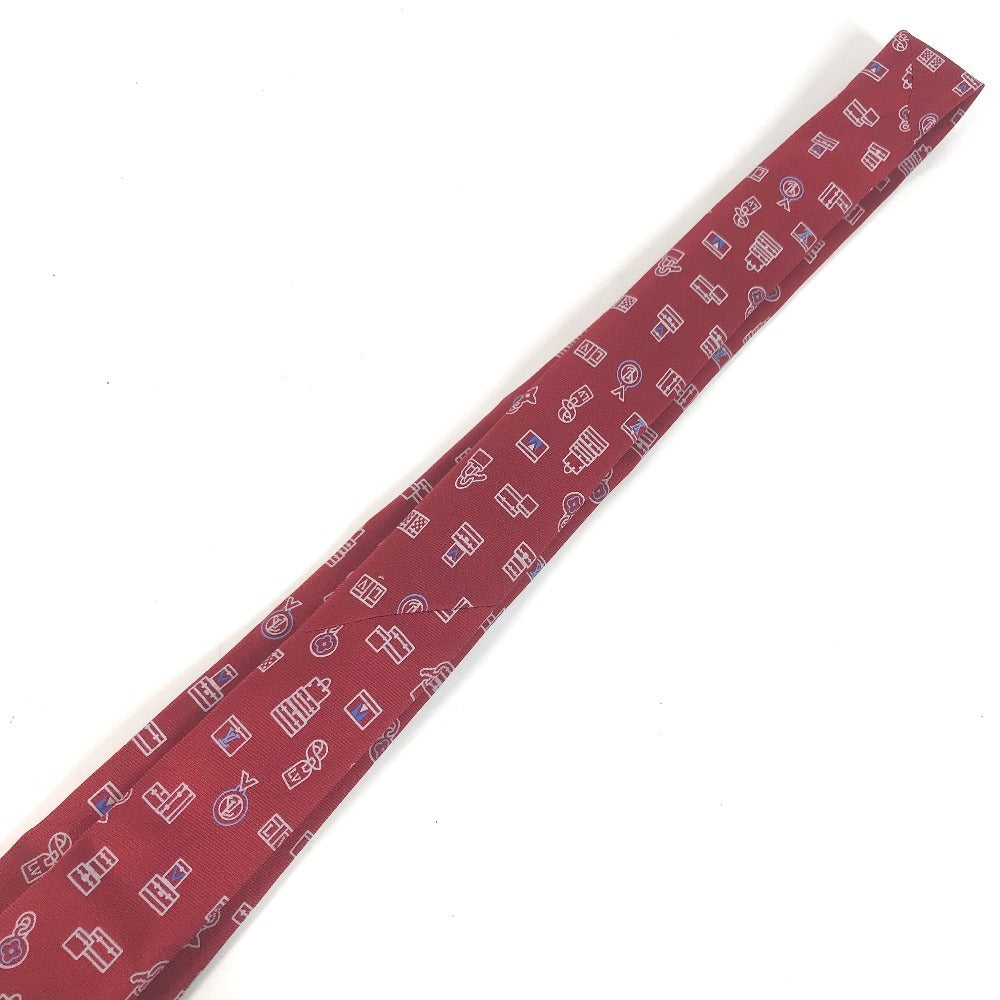 LOUIS VUITTON M71758 LV logo Accessories Necktie silk Red Used