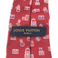 LOUIS VUITTON M71758 LV logo Accessories Necktie silk Red Used