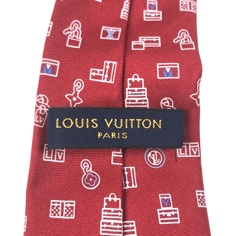 LOUIS VUITTON M71758 LV logo Accessories Necktie silk Red Used
