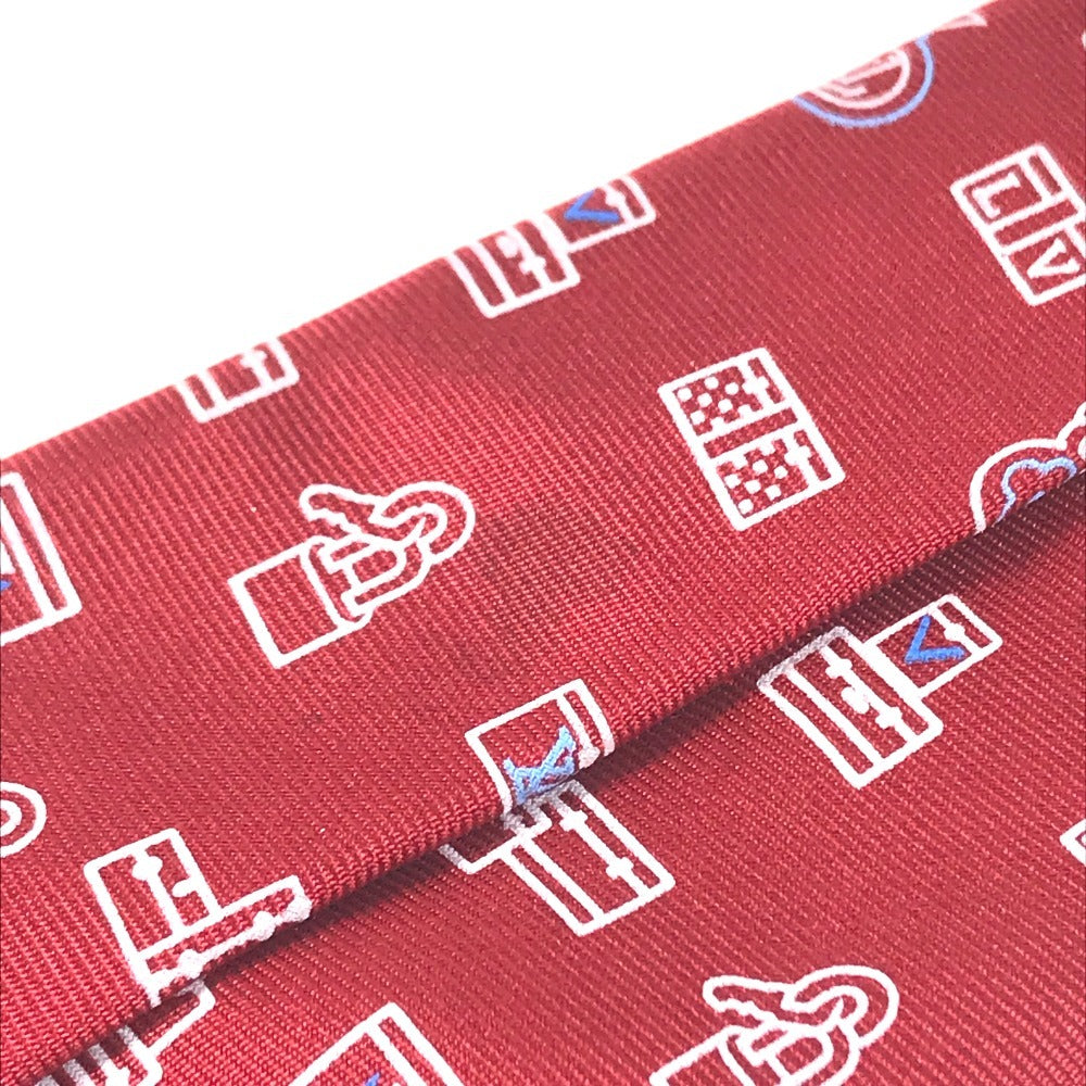 LOUIS VUITTON M71758 LV logo Accessories Necktie silk Red Used