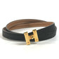 HERMES Thin belt Mini H Kelly Belt Leather belt belt Epsom / Swift Black/GoldHardware Used