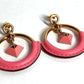 HERMES Loop Medor Pierce PM Accessory Jewelry Pierce Leather / Metal pink Used