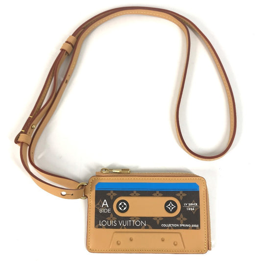 LOUIS VUITTON Monogram Porte Cult LV Tape Cassette Tape Wallet coin purse Coin Compartment Business card holder L-shaped zipper Card Case MonogramCanvas Brown Used