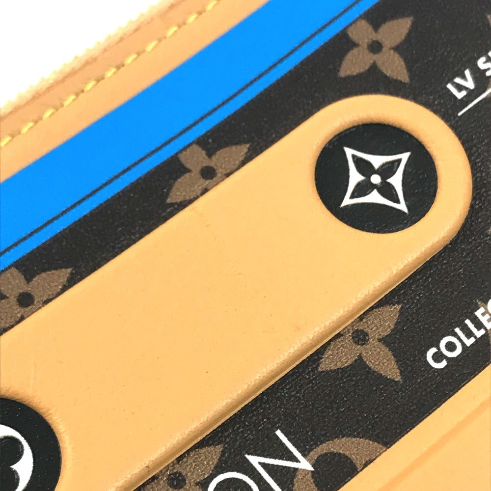 LOUIS VUITTON Monogram Porte Cult LV Tape Cassette Tape Wallet coin purse Coin Compartment Business card holder L-shaped zipper Card Case MonogramCanvas Brown Used